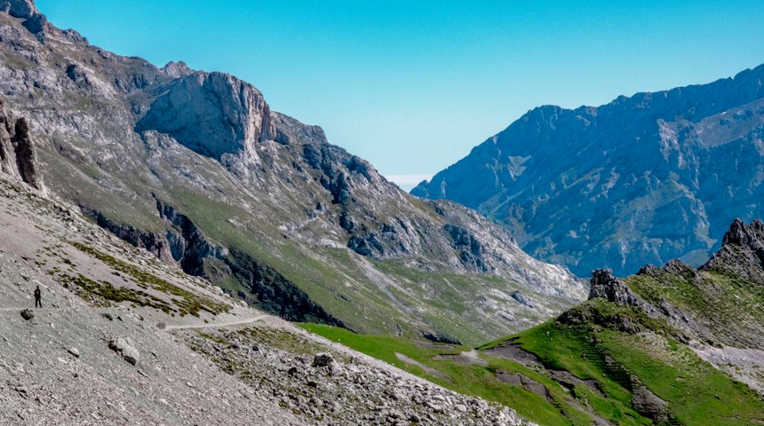Green valley between mountains in northern Spain