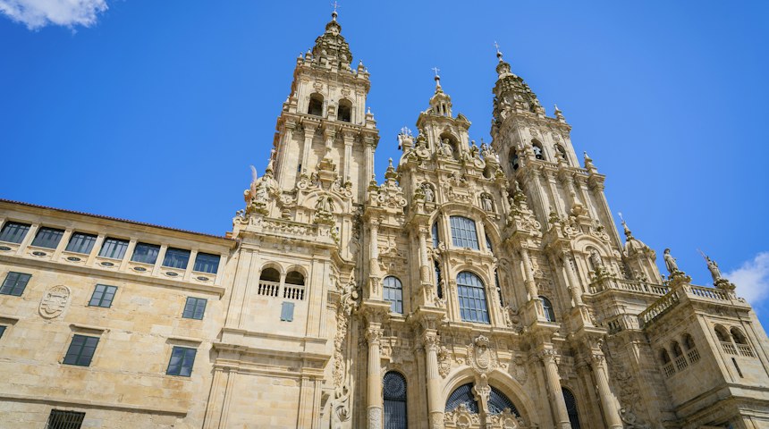 Cathedral of Santiago de Compostela towering over the city