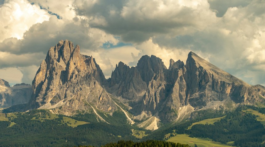 Jagged peaks of the Dolomites in northern Italy