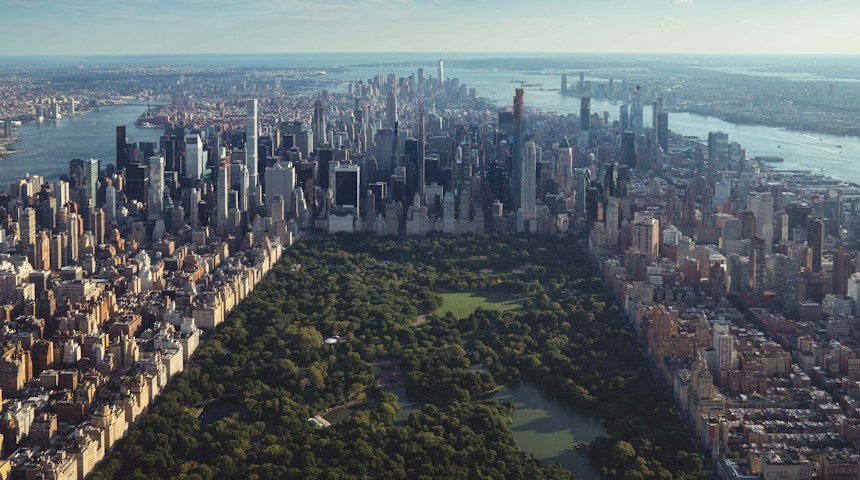 Central Park surrounded by the Manhattan skyline