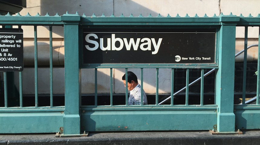 New York City subway station signage