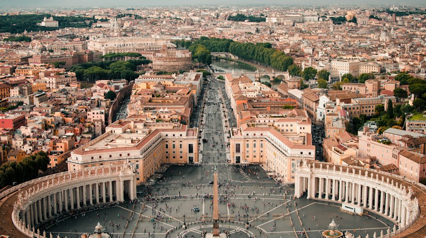 Aerial view of Saint Peter's Square in Vatican City