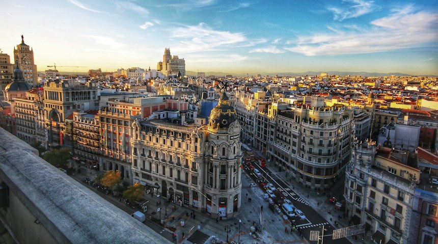 The Metropolis building on Gran Via in Madrid