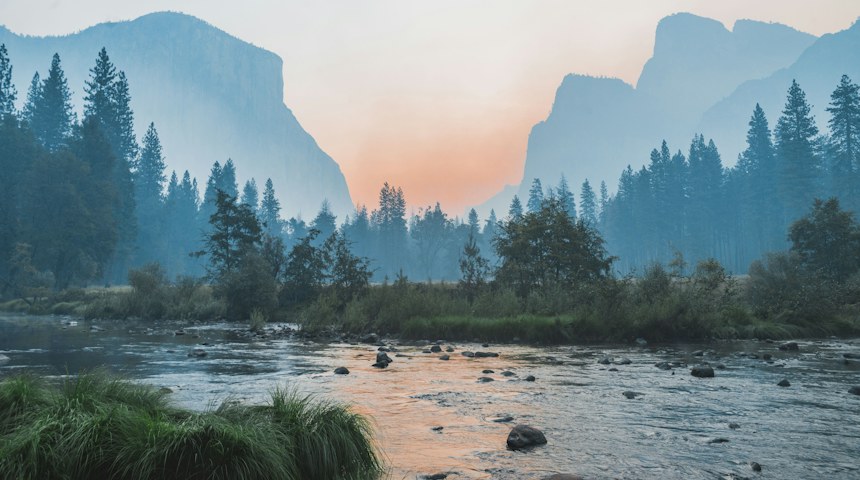 River flowing through Yosemite Valley