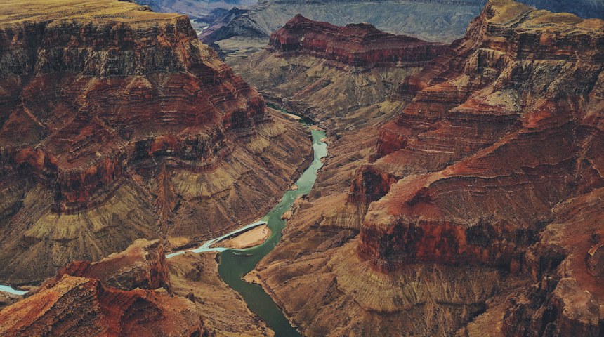 Colorado River winding through the Grand Canyon